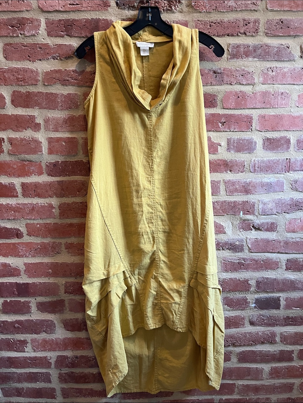 Cynthia Rowley Mustard Yellow Sleeveless High-Low Dress